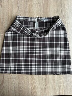 Reformation Brown Plaid Mini Skirt 4